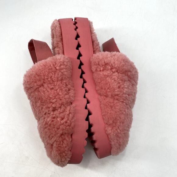 Ugg Pink Shearling Sling Back Slippers - Picture 6 of 6